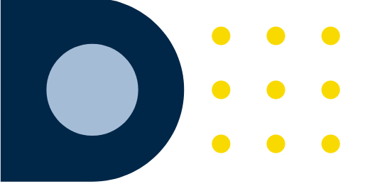 Muster aus blauer Form und gelben Punkten